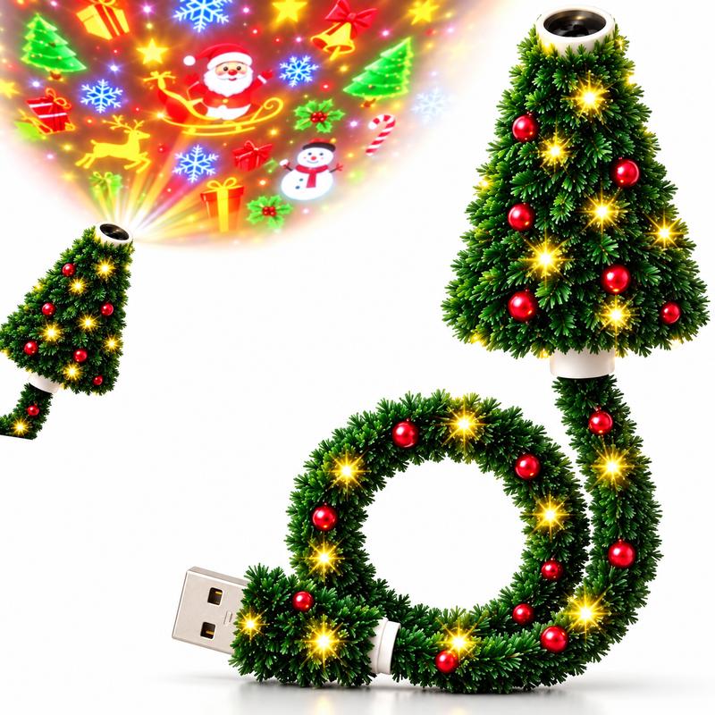 2026 New USB Plug-In Christmas Projector Night Light, 6+ Holiday Pattern Ceiling Lamp.